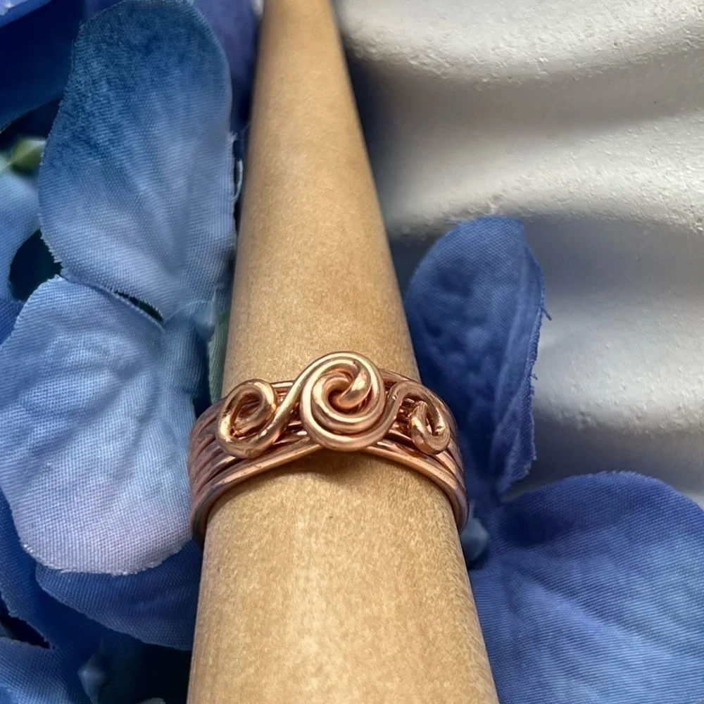 Artisan 𝅺Copper Spiral Wire Wrap Ring